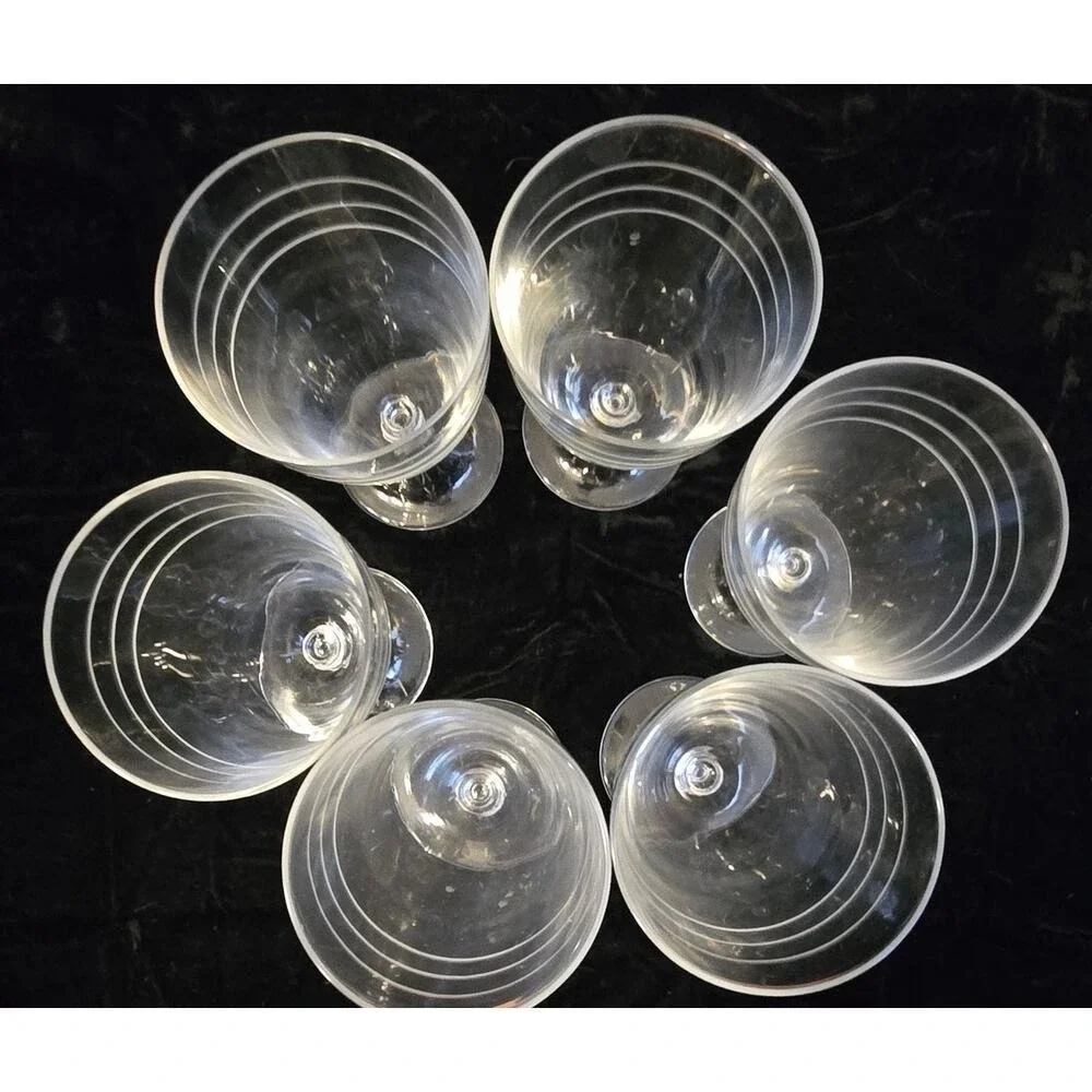 Daniel Cremieux Etched Wine Glasses Set‎ of 6 EUC